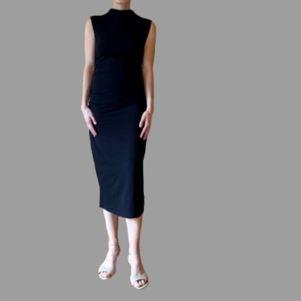 a new day Ruched Bodycon Black Dress